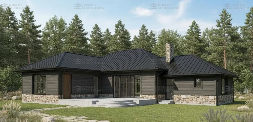 Проект Одноэтажный дом 17 на 15, 153 м2