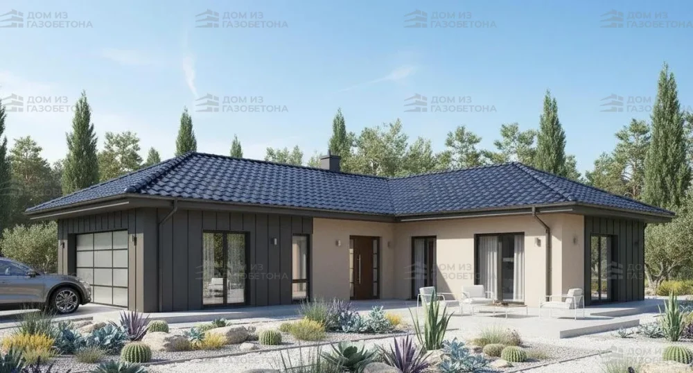 Проект Одноэтажный дом 17 на 17, 177 м2