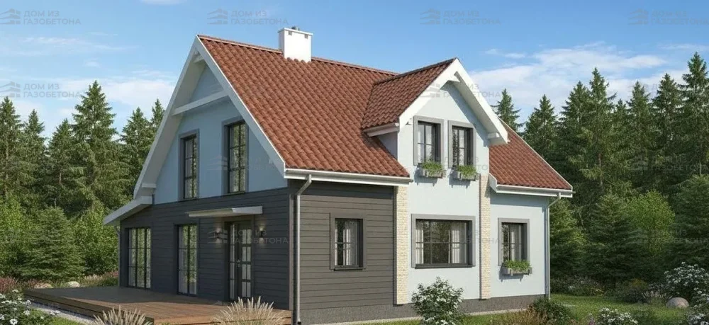 Проект Двухэтажный дом 11 на 12, 157 м2